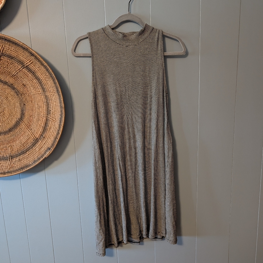 Ginger G Ribbed Tan Mini Dress